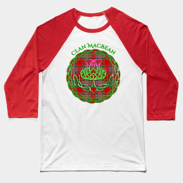 MacBean Scottish Tartan Celtic Thistle Baseball T-Shirt by CelticFlame